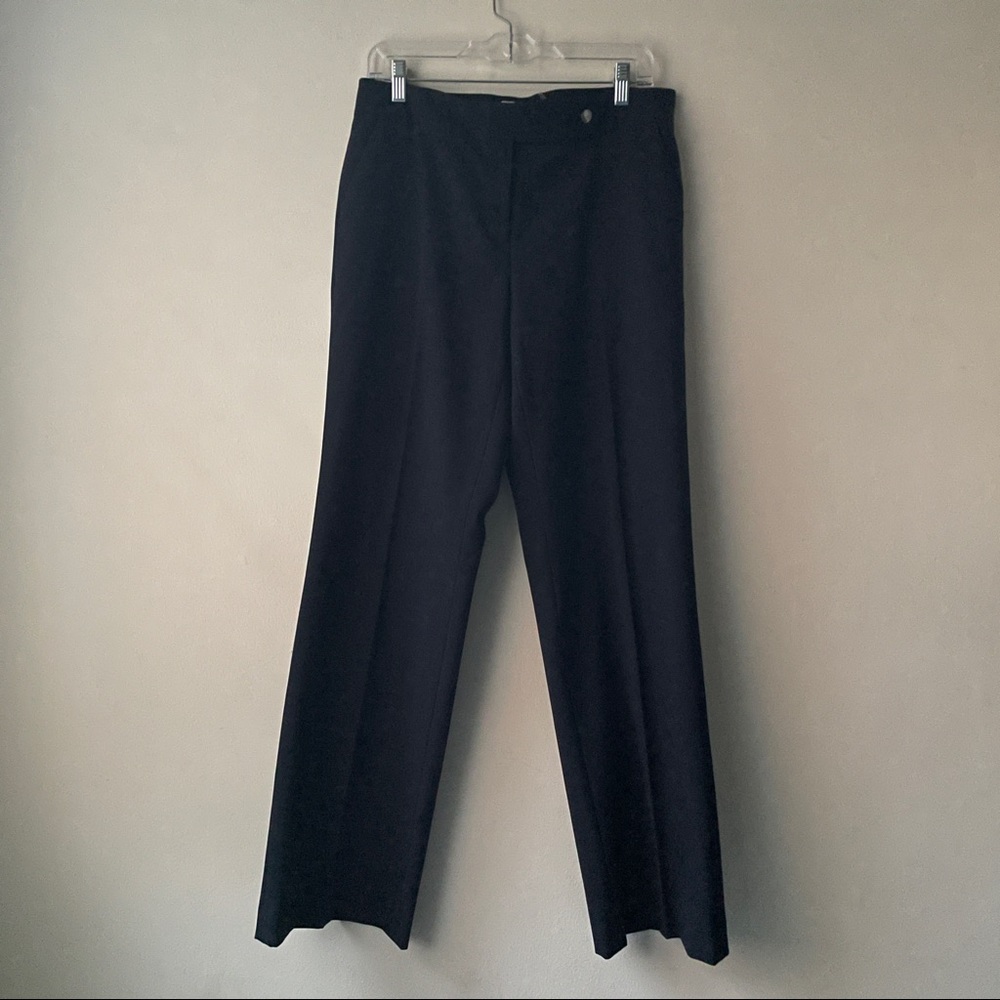 Calvin Klein Black Polyester/ Rayon Blend Straight Leg Pants - Size 8